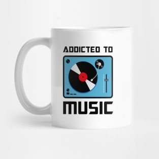 Addicted to music Retro Vinyl Player Mug